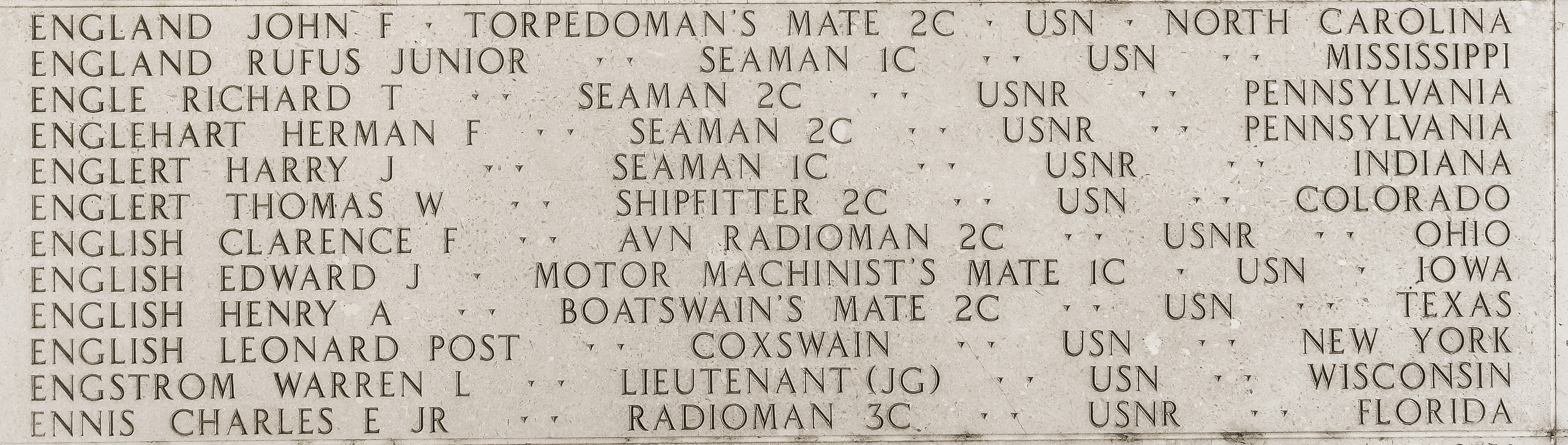 Charles E. Ennis, Radioman Third Class